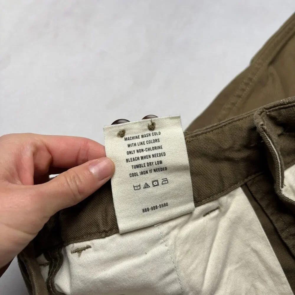 Buck Mason Officer Pant Slub Twill Chino Men's 29x25 Quiet Luxury Army Military